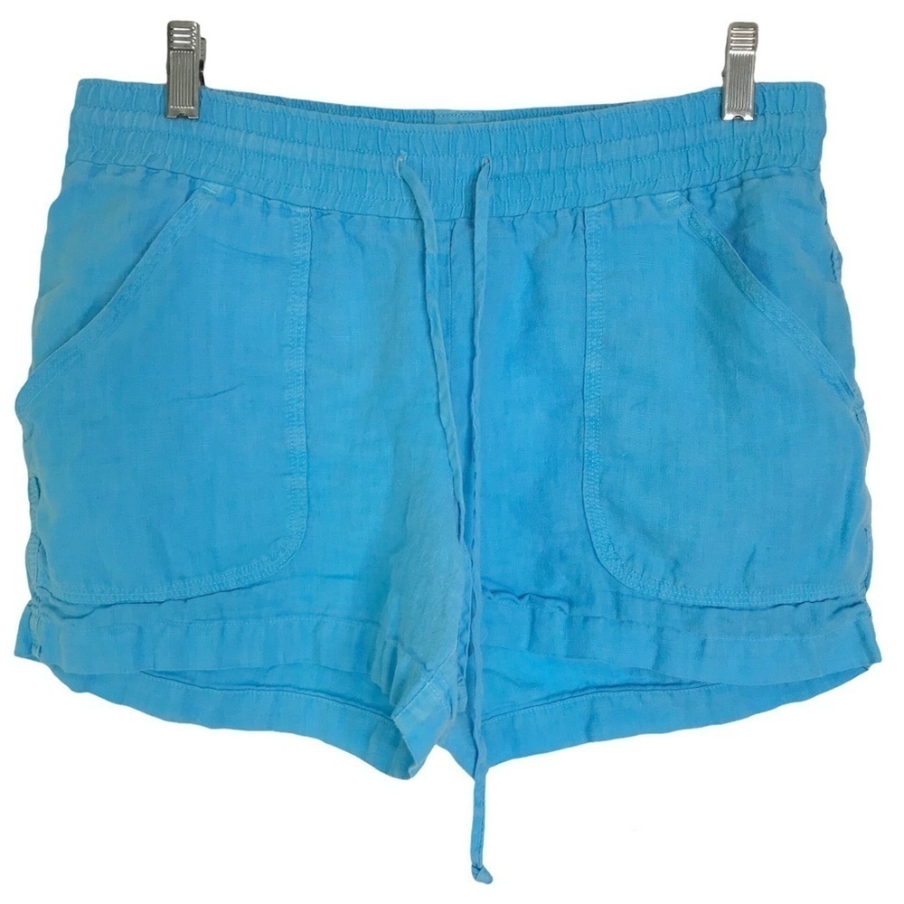 Allen Allen Linen Pull On Drawstring Shorts with Pockets SIZE SMALL